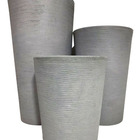 Kit 3 Vasos Decorativo Para Plantas De Jardim Cinza