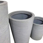 Kit 3 Vasos Decorativo Para Plantas De Jardim Cinza