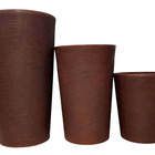 Kit 3 Vasos Decorativo Para Plantas De Jardim Marrom