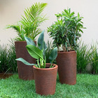 Kit 3 Vasos Decorativo Para Plantas De Jardim Marrom