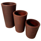 Kit 3 Vasos Decorativo Para Plantas De Jardim Marrom