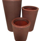 Kit 3 Vasos Decorativo Para Plantas De Jardim Marrom