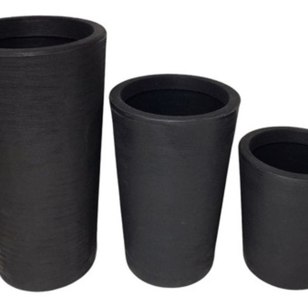 Kit 3 Vasos Decorativo Para Plantas De Jardim Preto