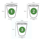 Kit 3 Vasos para Plantas em Polietileno Decorativo Cinza