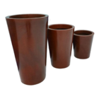 Kit 3 Vasos para Plantas em Polietileno Decorativo Marrom