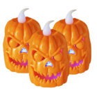 Kit 3 Velas Abobora Temáticas Halloween Eletronicas Led Com P