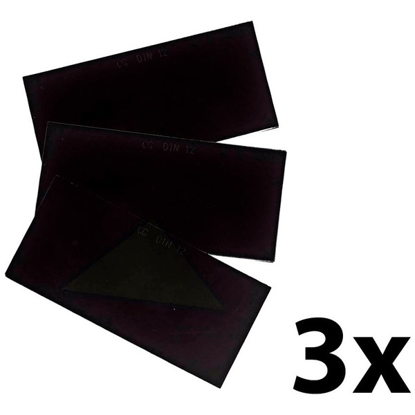 Kit 3 Vidro Escuro P/ Máscara Solda Nº12 Brasfort