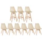 Kit - 3 X Banquetas + 6 X Cadeiras Estofadas Leda - Nude