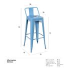 Kit - 3 X Banquetas Altas Iron Tolix Com Encosto - Industrial