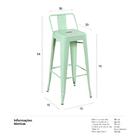 Kit - 3 X Banquetas Altas Iron Tolix Com Encosto - Industrial