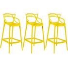 Kit - 3 X Banquetas Altas Masters Allegra - Amarelo