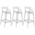 Kit - 3 X Banquetas Altas Masters Allegra - Cinza Claro