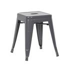 Kit - 3 X Banquetas Baixas Iron Tolix - 45 Cm - Cinza Escuro
