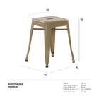 Kit - 3 X Banquetas Baixas Iron Tolix - 45 Cm - Design Indust