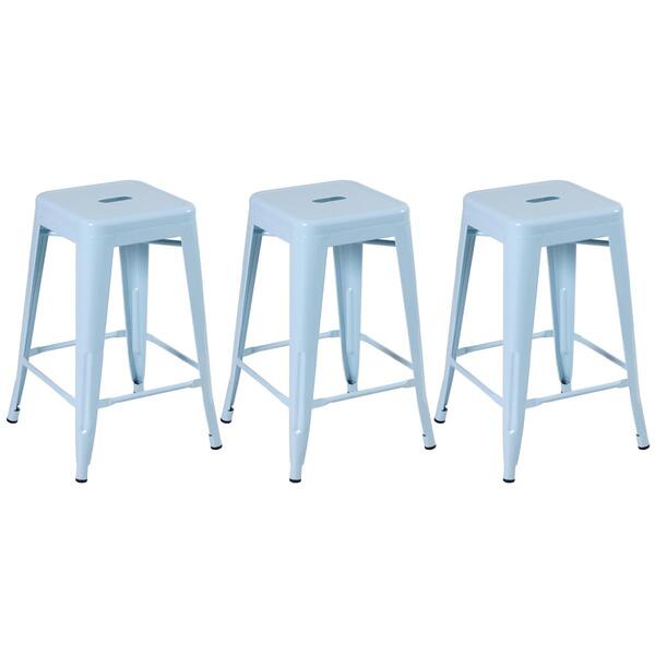 Kit - 3 X Banquetas Iron Tolix - 61 Cm - Industrial - Aço - V