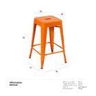 Kit - 3 X Banquetas Iron Tolix - 61 Cm - Industrial - Aço - V