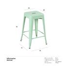 Kit - 3 X Banquetas Iron Tolix - 61 Cm - Industrial - Aço - V