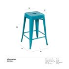 Kit - 3 X Banquetas Iron Tolix - 61 Cm - Industrial - Aço - V