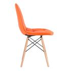 Kit - 3 X Cadeiras Eames Botonê - Madeira Clara - Laranja