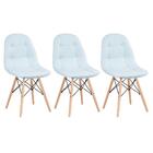 Kit - 3 X Cadeiras Estofadas Eames Eiffel Botonê - Base De Ma