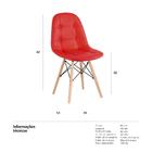 Kit - 3 X Cadeiras Estofadas Eames Eiffel Botonê - Vermelho -