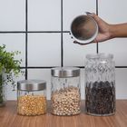 Kit 3pote De Vidro Para Mantimentos Organizador De Alimentos