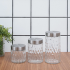 Kit 3pote De Vidro Para Mantimentos Organizador De Alimentos