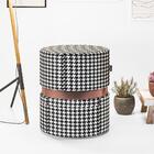 Kit 3 puffs Decorativo Redondo Porto Em Couríssimo - Salaone