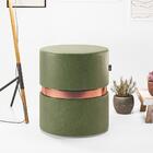 Kit 3 puffs Decorativo Redondo Porto Em Couríssimo - Salaone