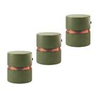 Kit 3 puffs Decorativo Redondo Porto Em Couríssimo - Salaone