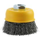 Kit 3un Escova De Aço Ondulado Tipo Copo Com Rosca M14 65mm -