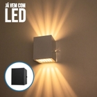 kit 3x Arandela Efeito 10 Fachos Alumínio Preta + Lâmpada Led