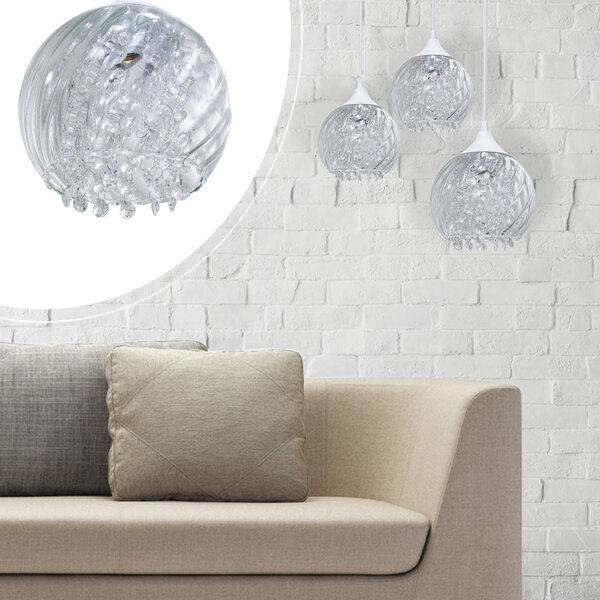 Kit 3x Pendente 1 cuba Vidro E Cristais Elisabeth Rigato tran