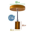 Kit 3x Pendente Tubo Cilindro Alumínio 6cm Cobre + Filamento