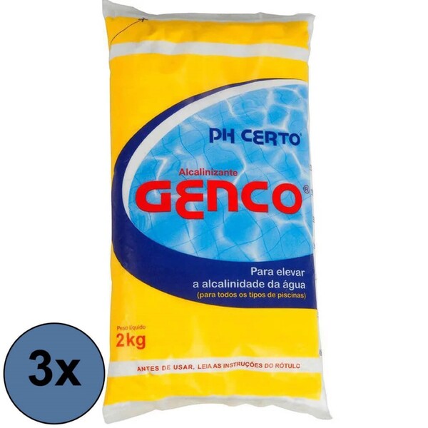 Kit 3x Ph Certo Alcalinizante 2kg - Genco