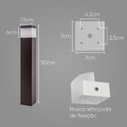 Kit 3x Poste luminária para jardim balizador 50cm E27 marrom
