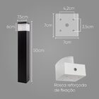 Kit 3X Poste luminária para jardim balizador 50cm E27 preto s