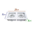 KIT 3X Spot Duplo Embutir Recuado Flat Direcionável E27 Par20