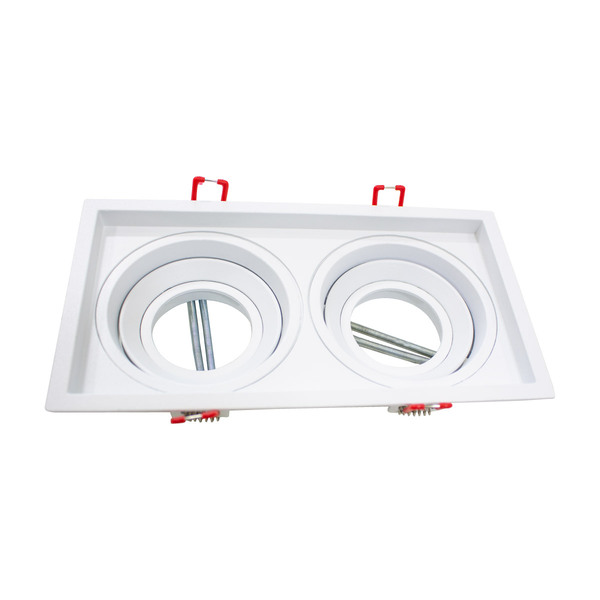 Kit 3x Spot Embutir Duplo Recuado soquete Gu10 p/ lâmpada Mr1