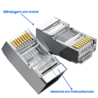 Kit 40 Conector Blindado Rj45 Cristal 8p8c Cat6