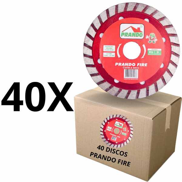 Kit 40 Discos Prando Fire 110 X 20 Mm Mármore Granito