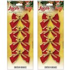 Kit 40 Laços De Bolinhas 10cm Pingentes Dourado Brilhante