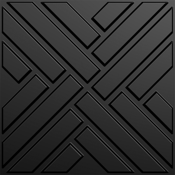 Kit 40 Placas 3d Pvc Preto Decoração Revestimento Premium De