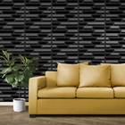 Kit 40 Placas 3d Pvc Preto Decoração Revestimento Premium De