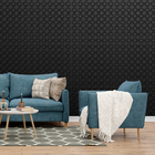 Kit 40 Placas 3d Pvc Preto Decoração Revestimento Premium De