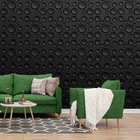 Kit 40 Placas 3d Pvc Preto Decoração Revestimento Premium De