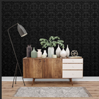 Kit 40 Placas 3d Pvc Preto Decoração Revestimento Premium De