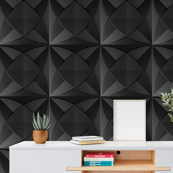 Kit 40 Placas Revestimento Preto Auto Relevo Dakar Decorativo