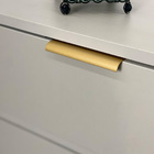 Kit 40 Puxadores Para Móveis Wave Reto Alumínio Ouro 125mm Al