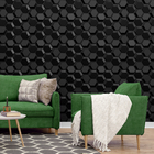 Kit 42 Placas 3d Pvc Preto Decoração Revestimento Premium De